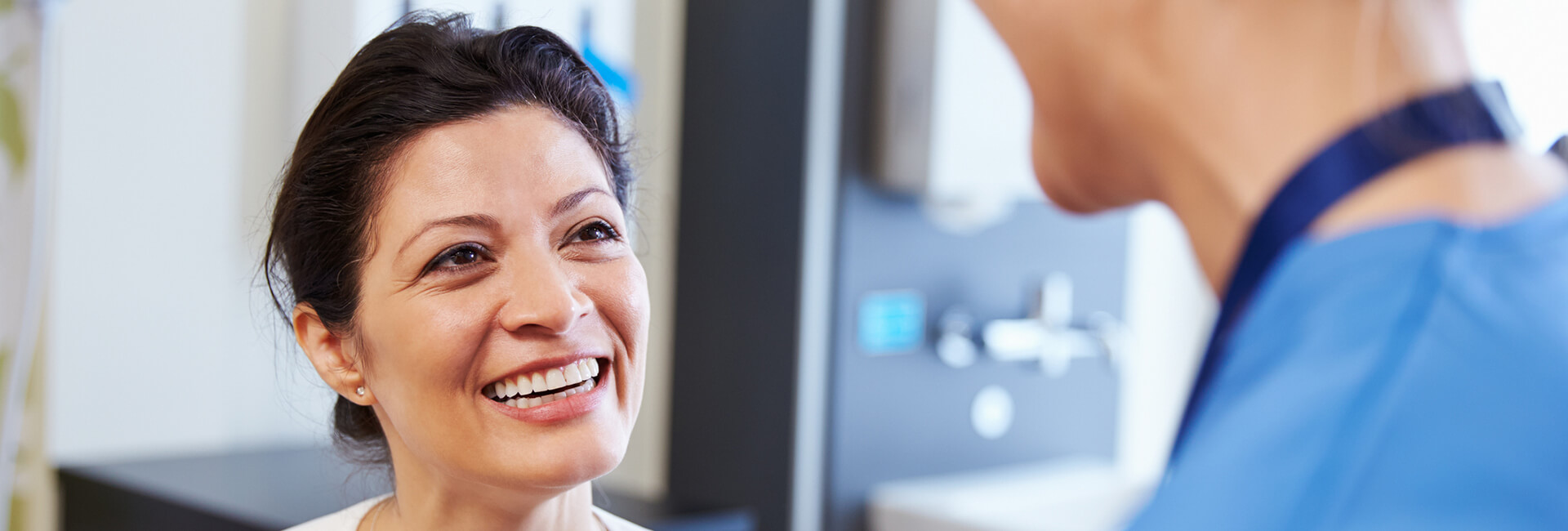 Patient consults with eye-care professional